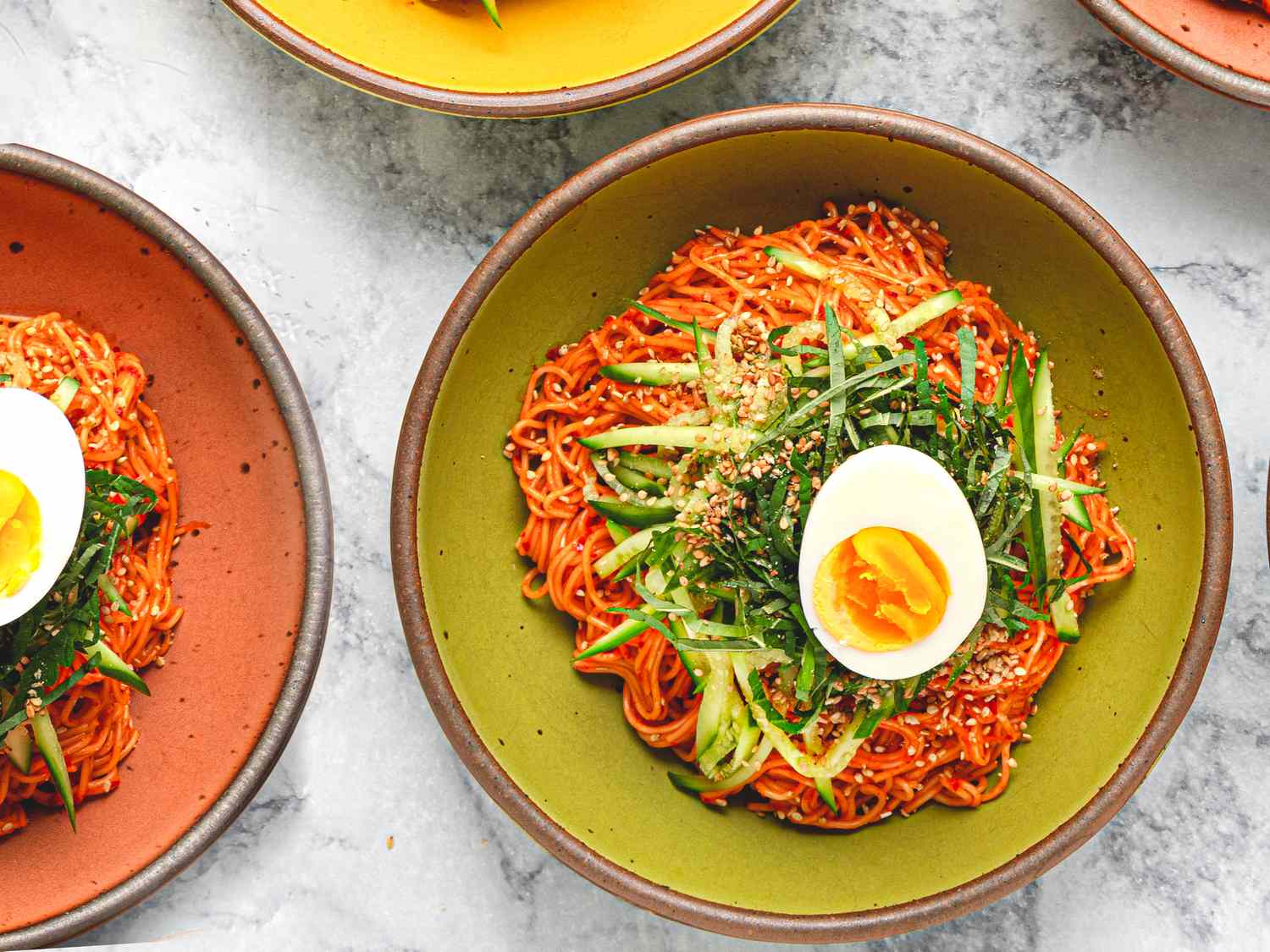 Overhead view of Bibim Guksu