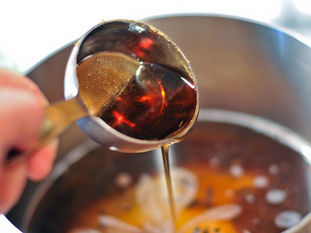 Adding maple syrup to the brining liquid for Canadian bacon.