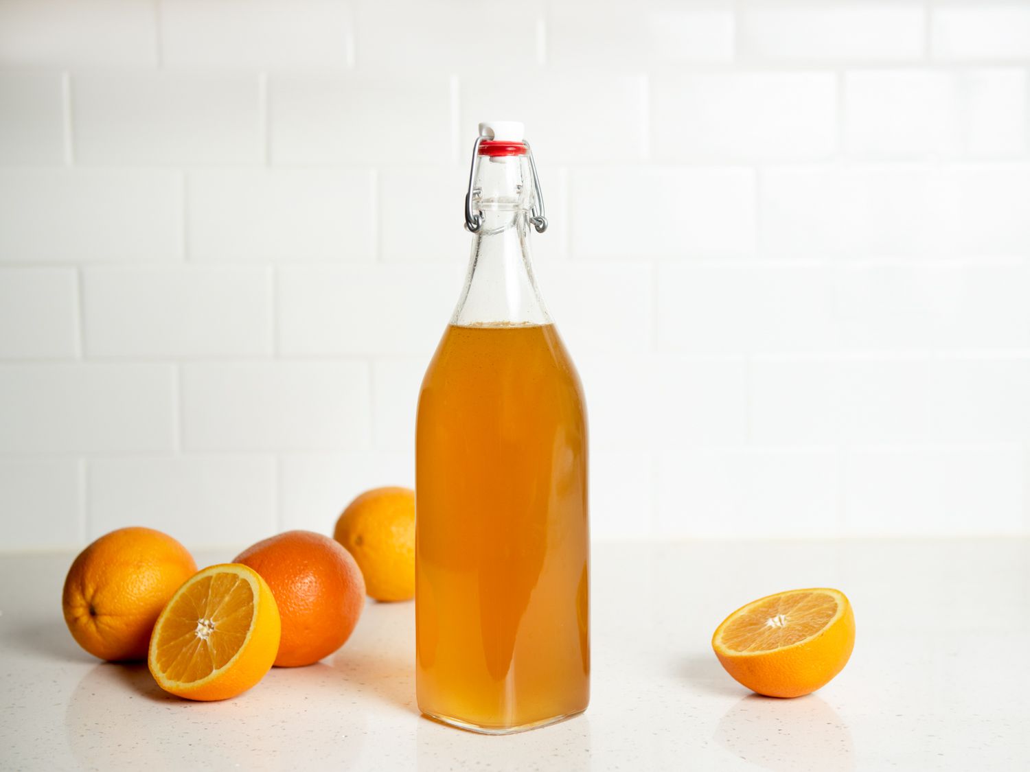 diy orange liqueur in a sealed bottle
