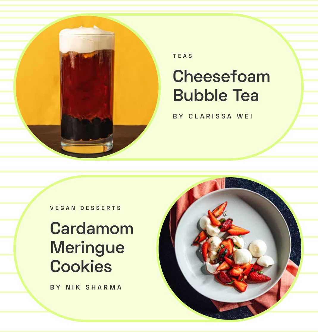 Cheesefoam and meringue cookies