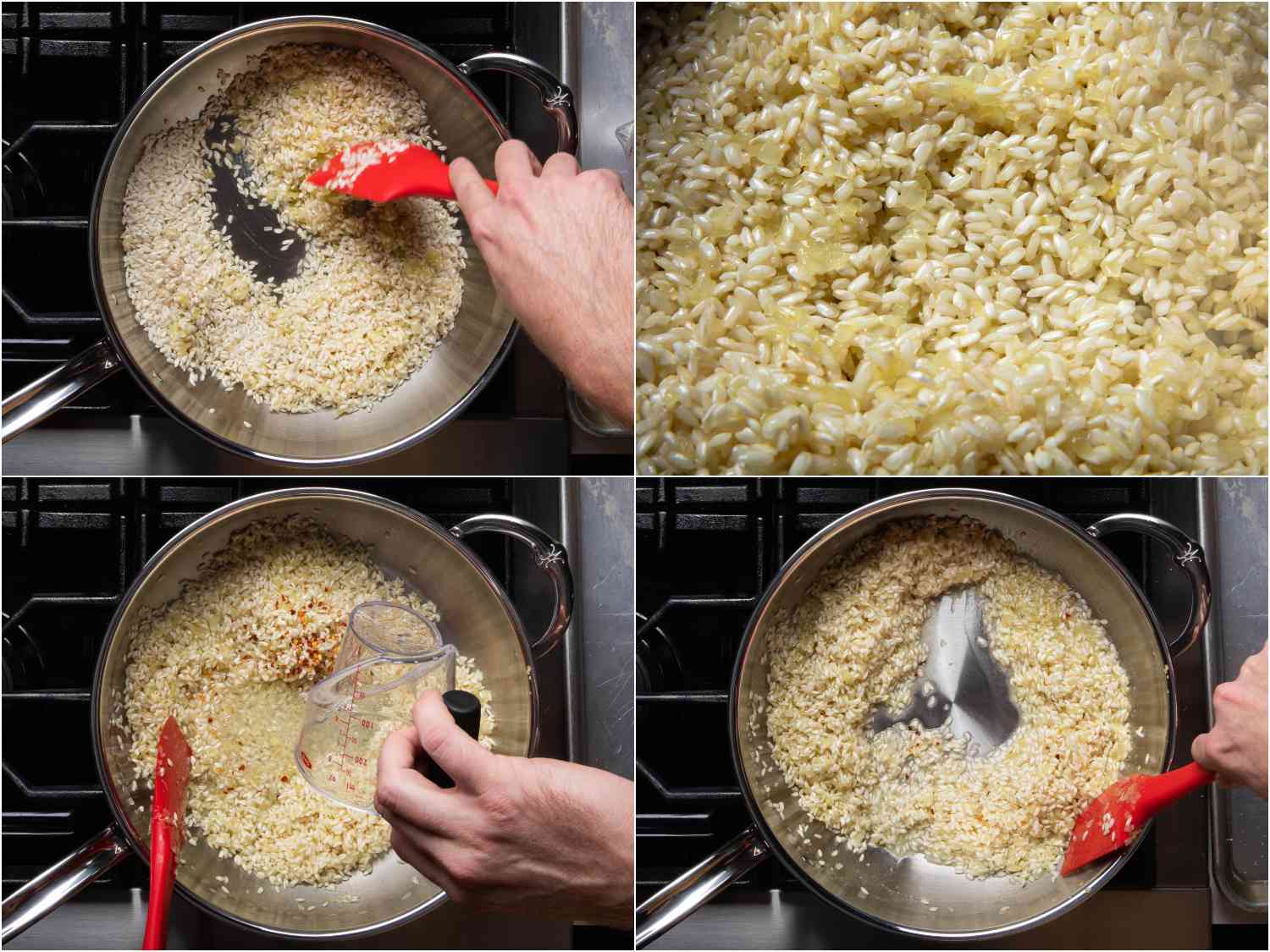 Toasting rice for risotto