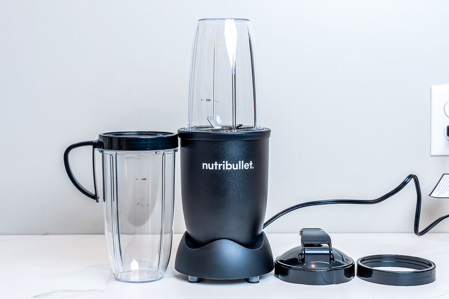 Nurtibullet Pro 900 Personal Blender on white countertop