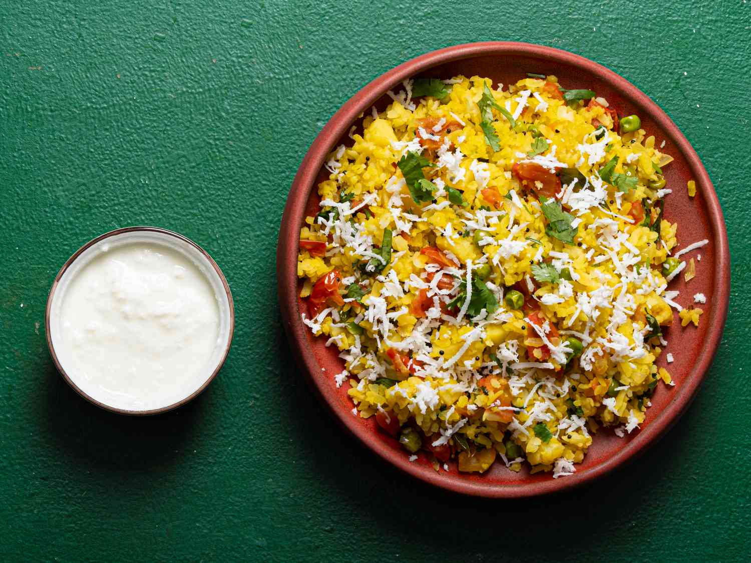 Overhead view of finished Pohe