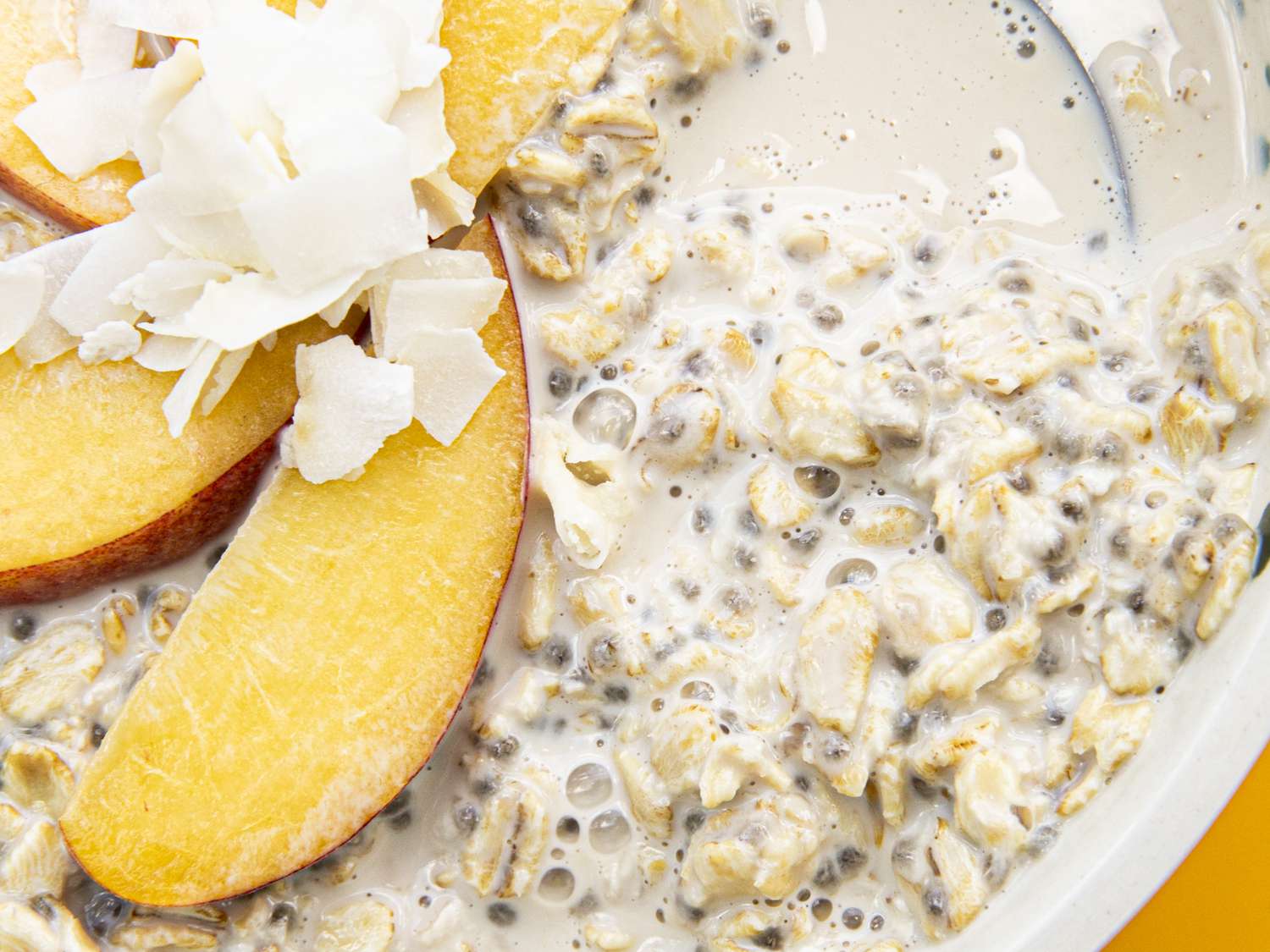 Overhead view of overnight oats