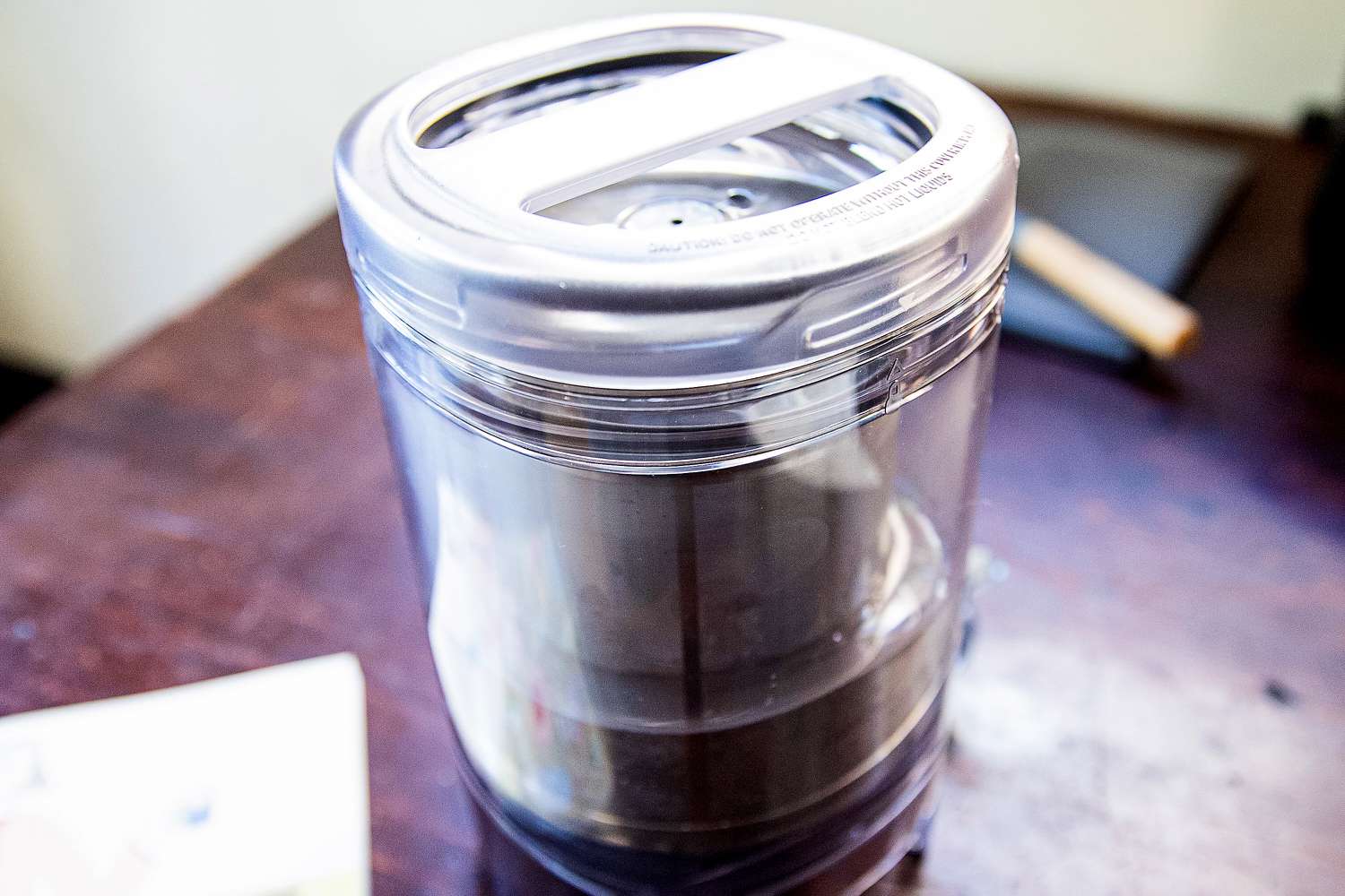 closeup of the top of the nama nut milk maker