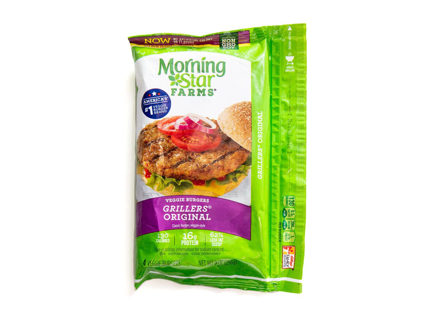 Product photo of MorningStar Farms Grillers Veggie Burger.
