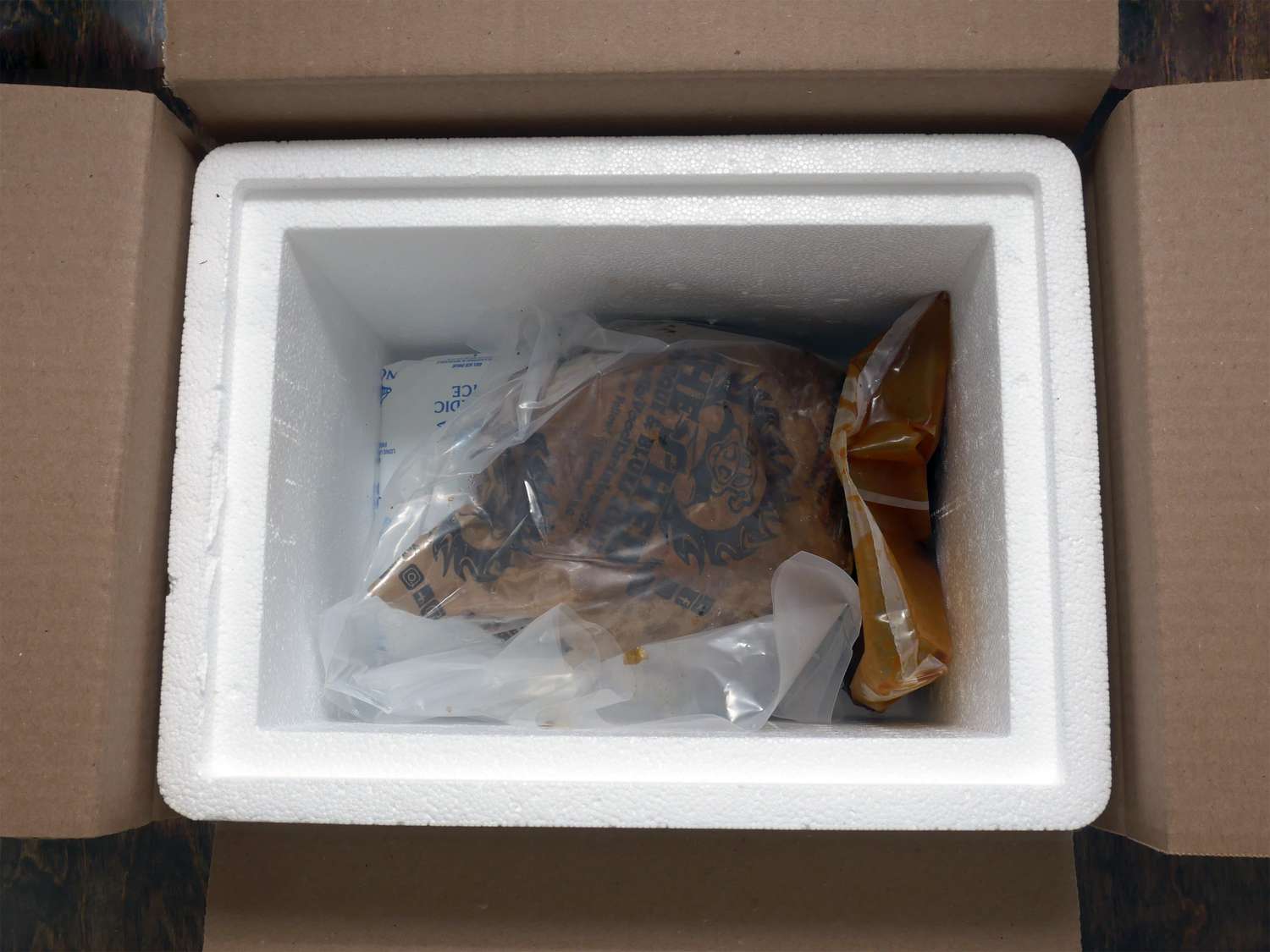 overhead shot of packaged ham