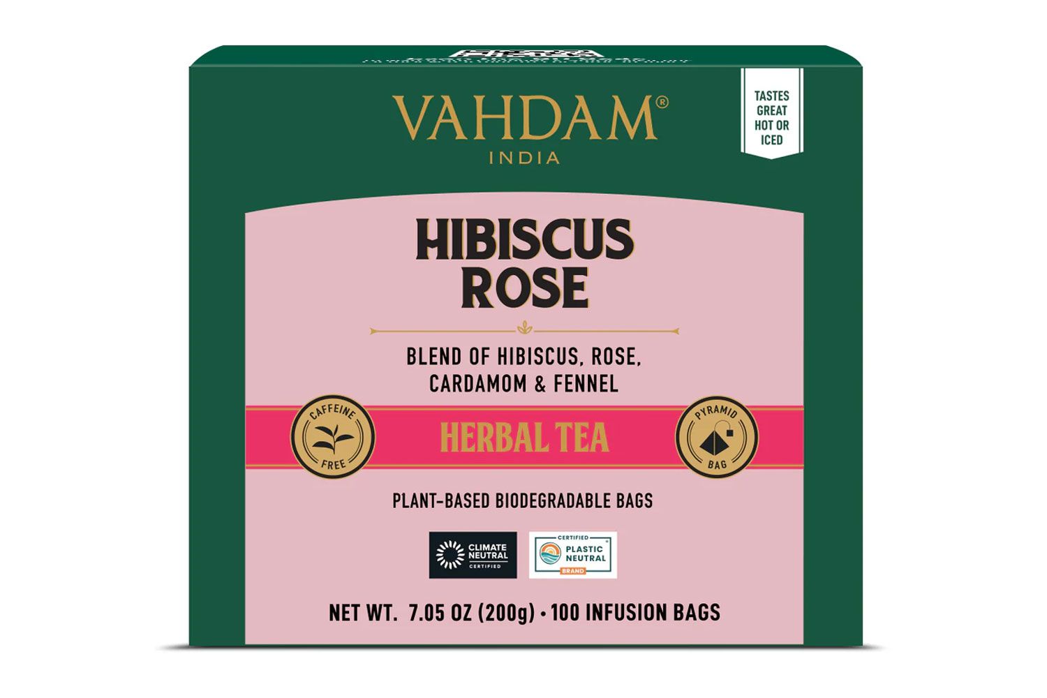 Vahdam Hibiscus Rose Herbal Tea Tisane