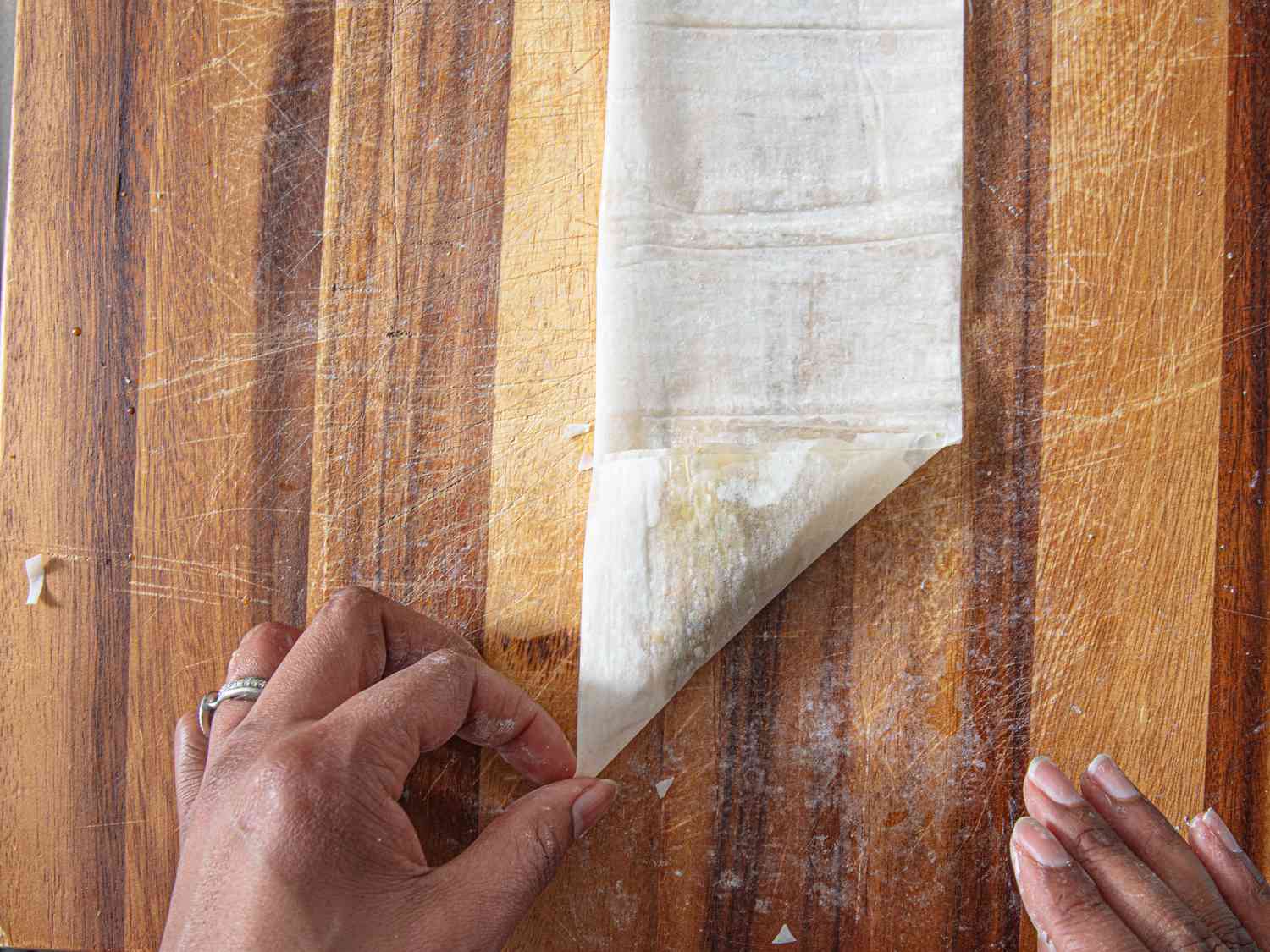 Overhead view of folding triangle