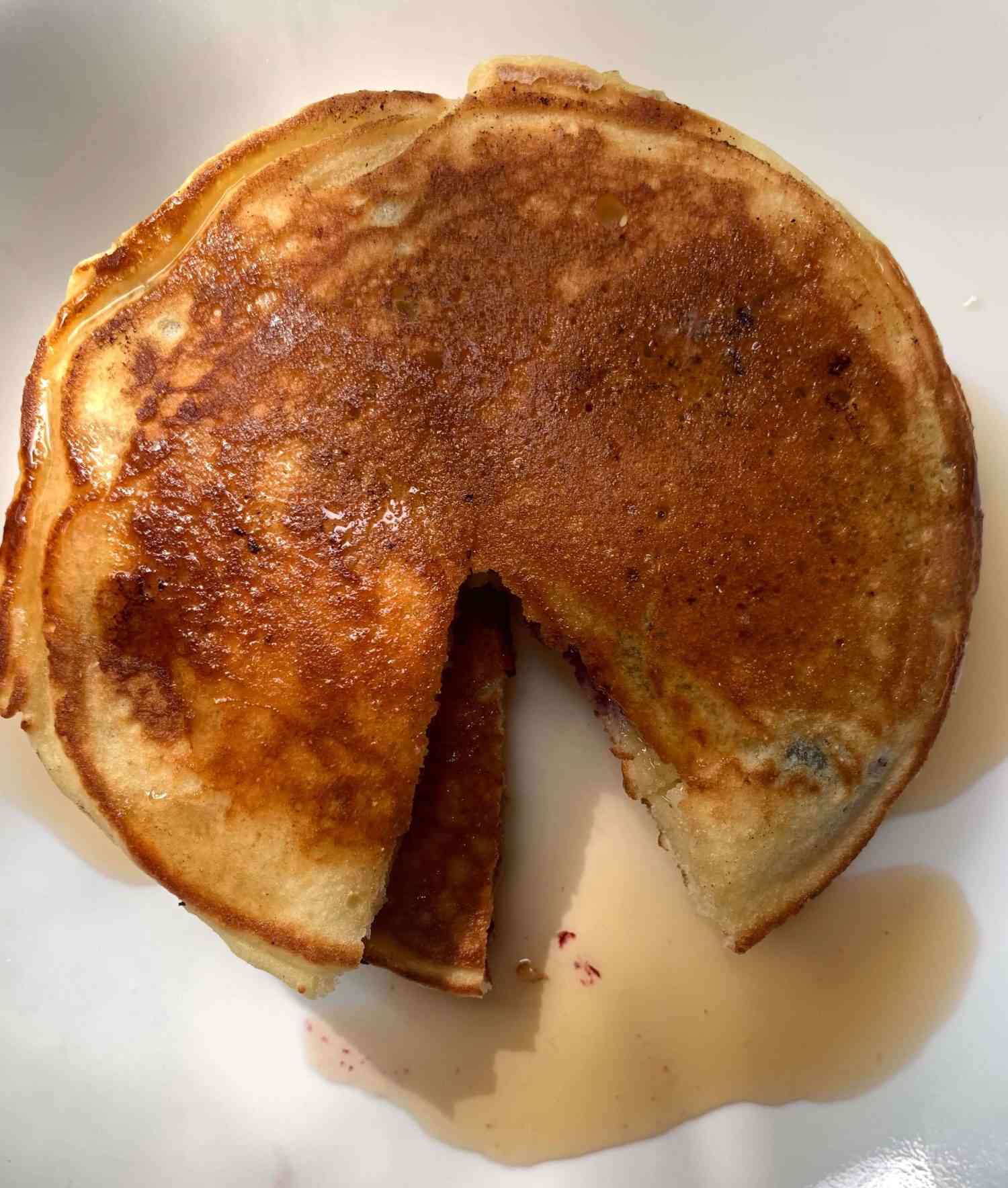 buttermilk pancak in the shape of pacman