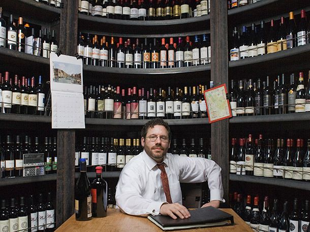 sommelier in a wine store