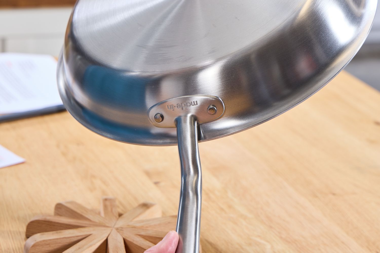 The handle on the Made In 12-Inch Stainless Steel Skillet