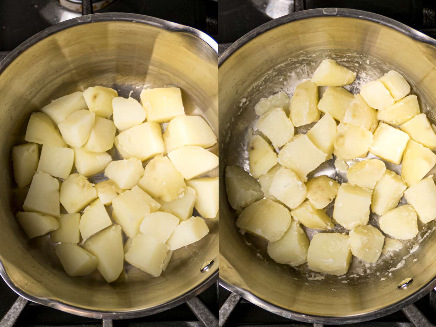 drying potatoes in pot