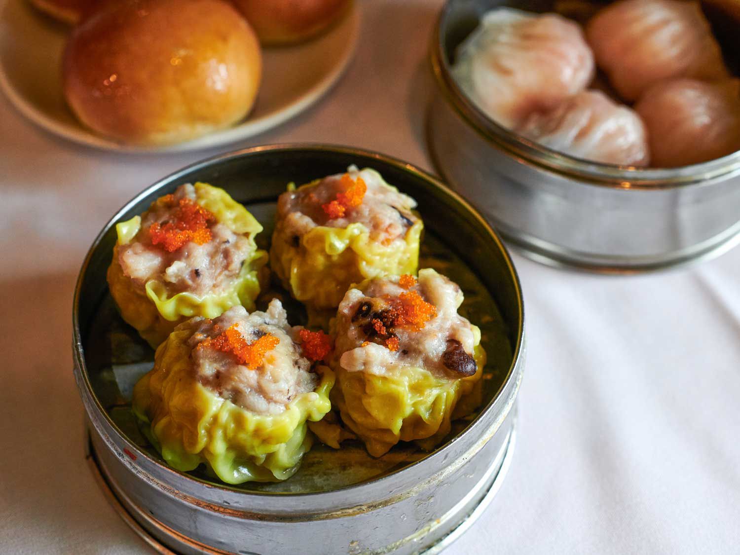 Closeup of shumai at HK Cafe