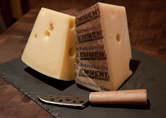 Wedges of Emmental cheese