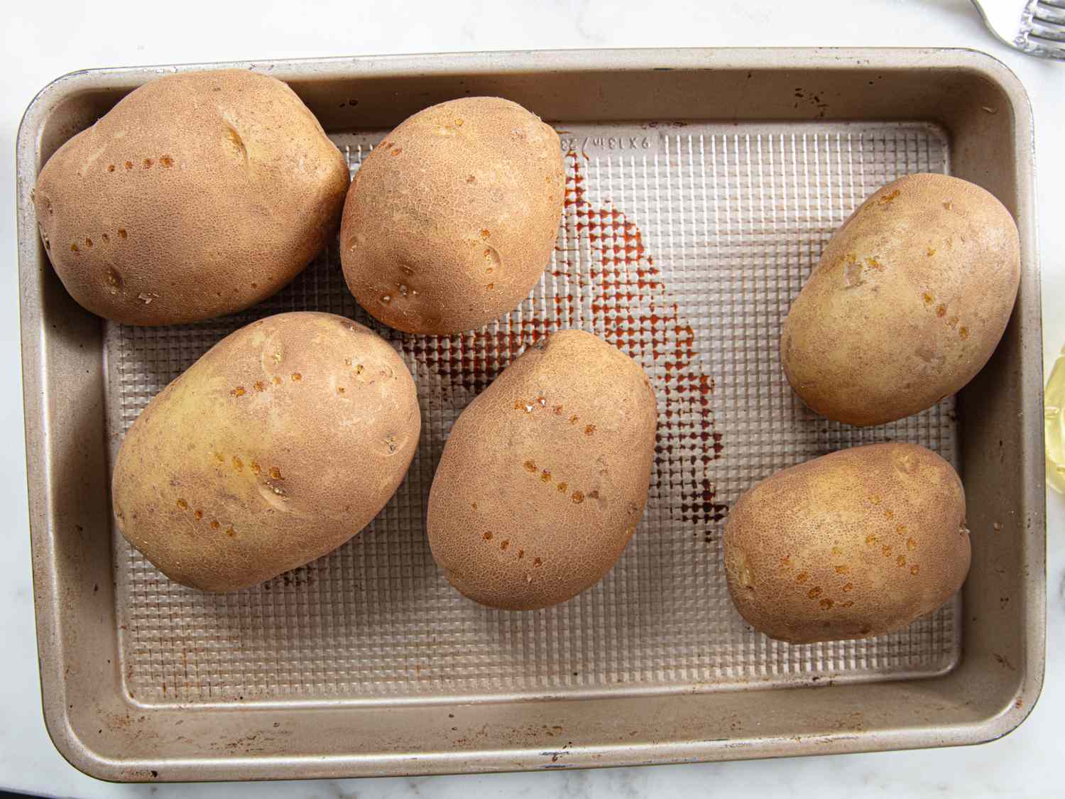 Overhead view of potatoes