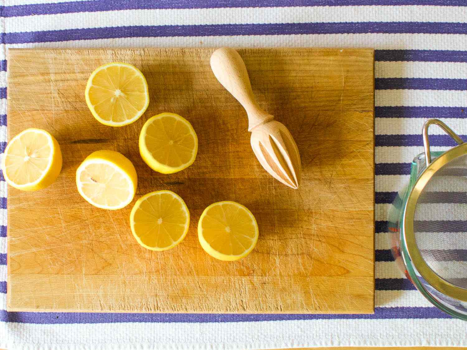 Lemons cut in half to serve as the acid to coagulate queso fresco or paneer.