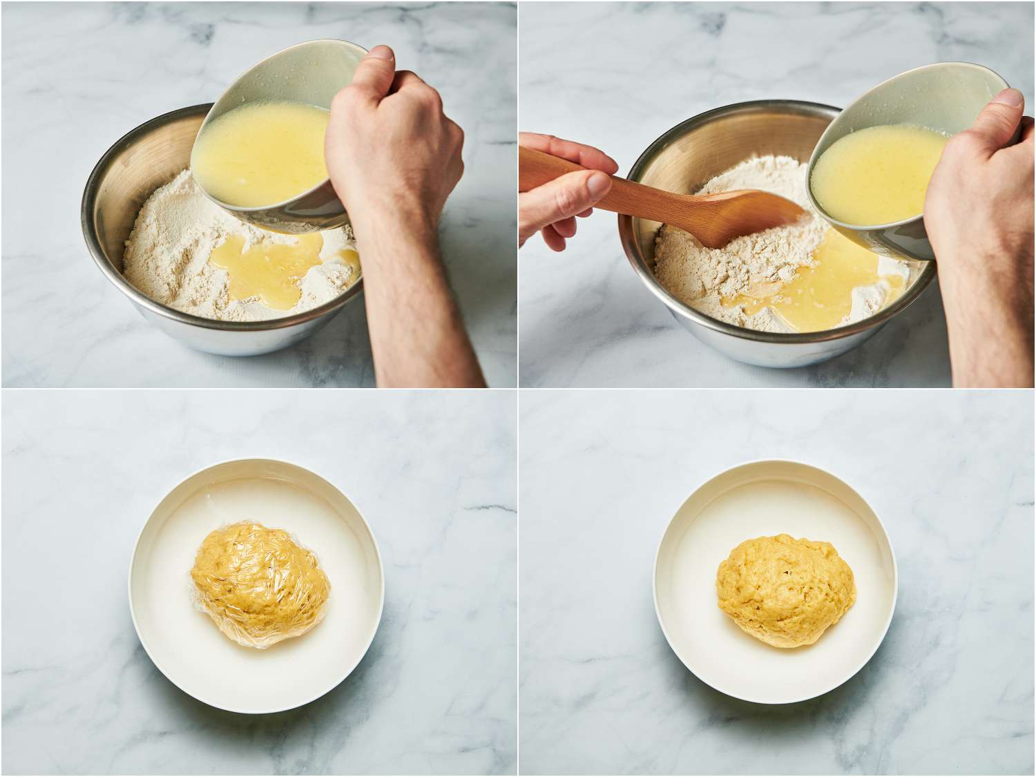 Knish dough making collage 