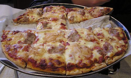 Sauerkraut Special with sausage, bacon, onion and, of course, kraut from Maria's pizzeria in Indianapolis.