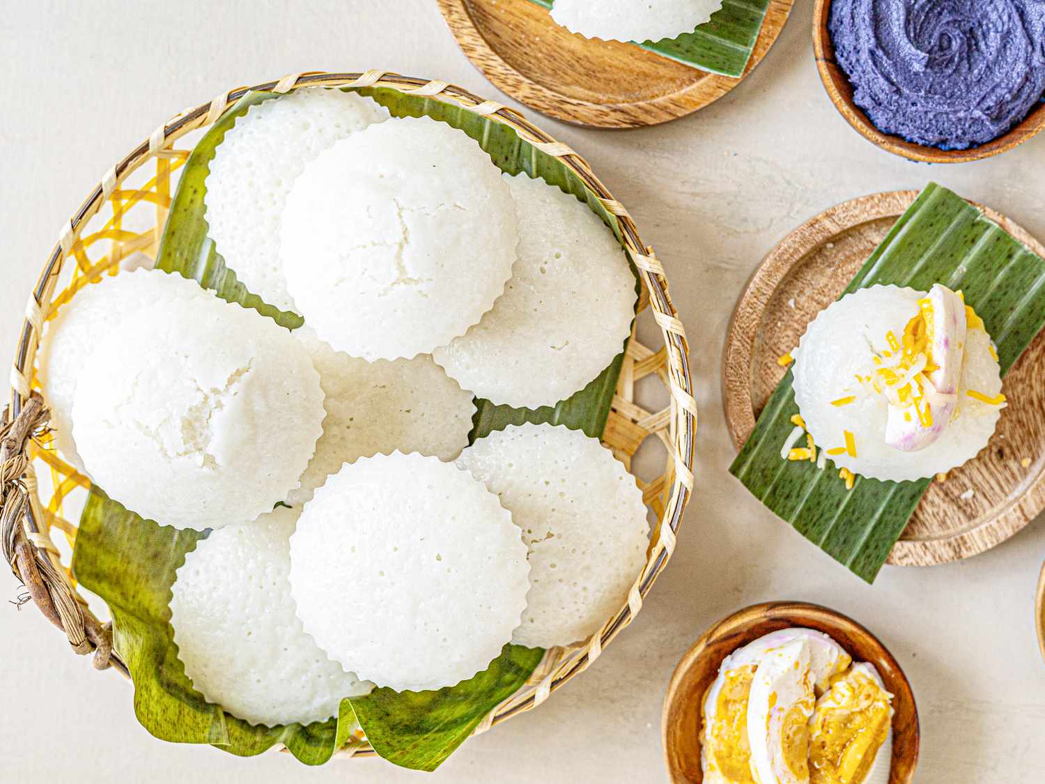 Overhead view of finished puto