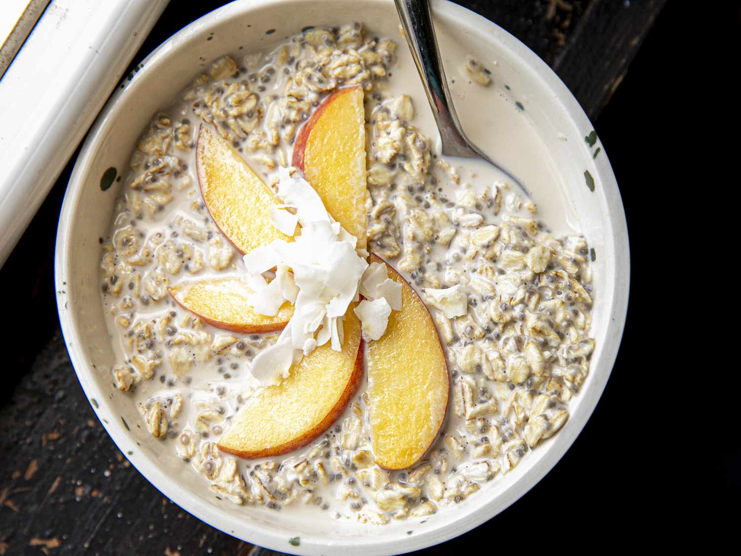 Overhead view of overnight oats