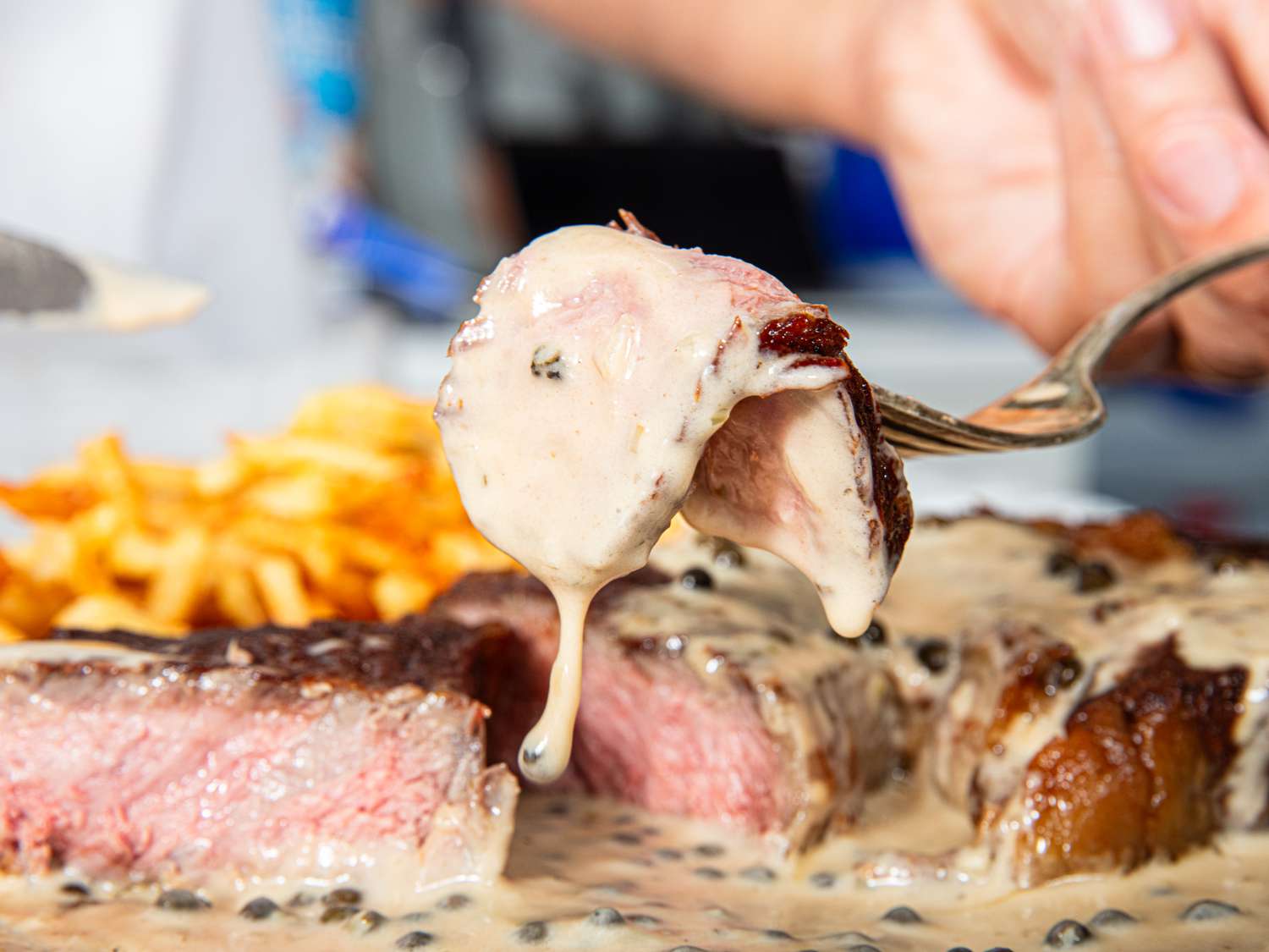 Side shot of streak frites