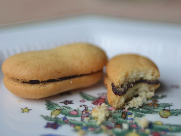 homemade Milanos on flowered plate