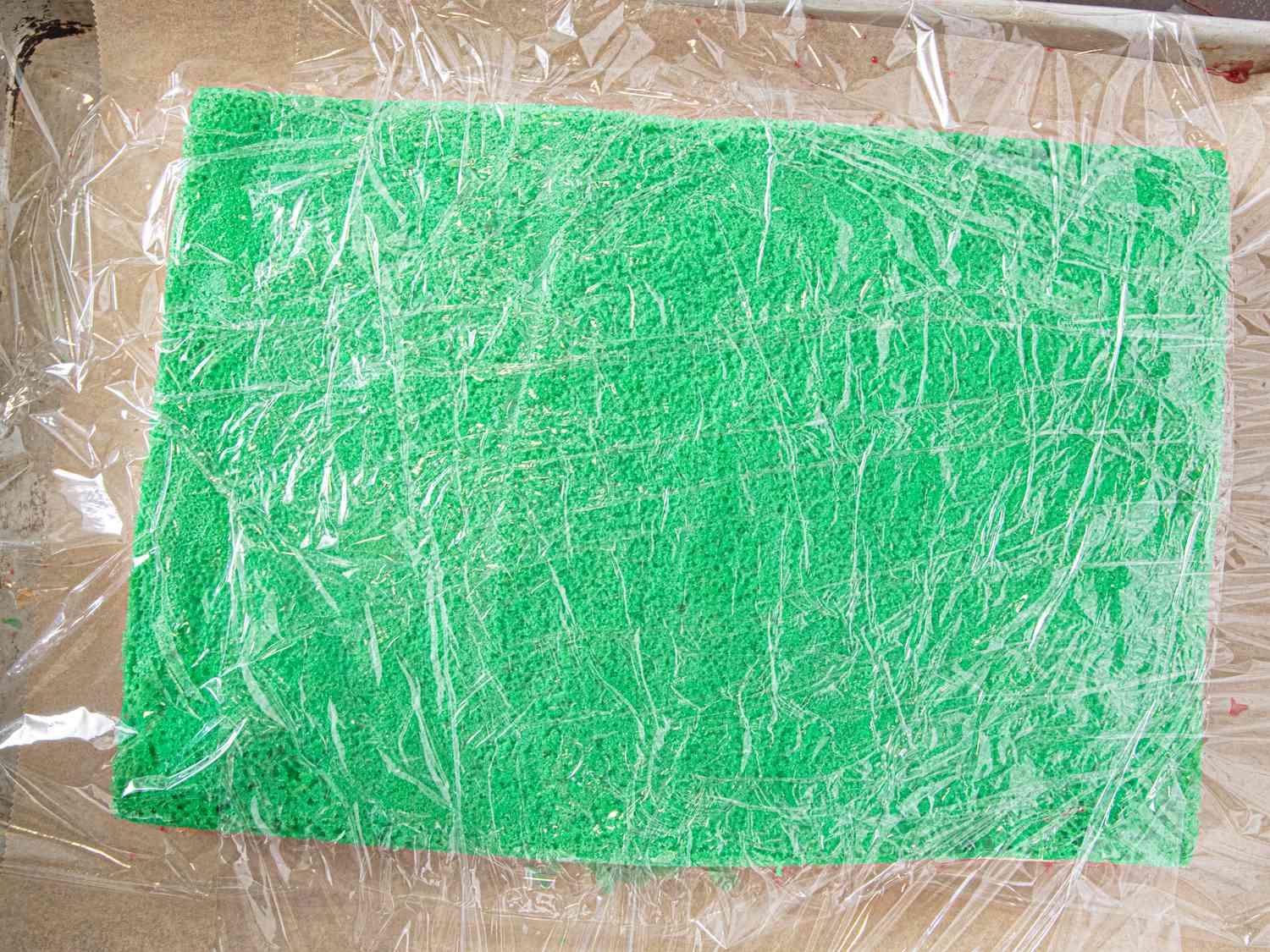 Overhead view of cookies wrapped in plastic