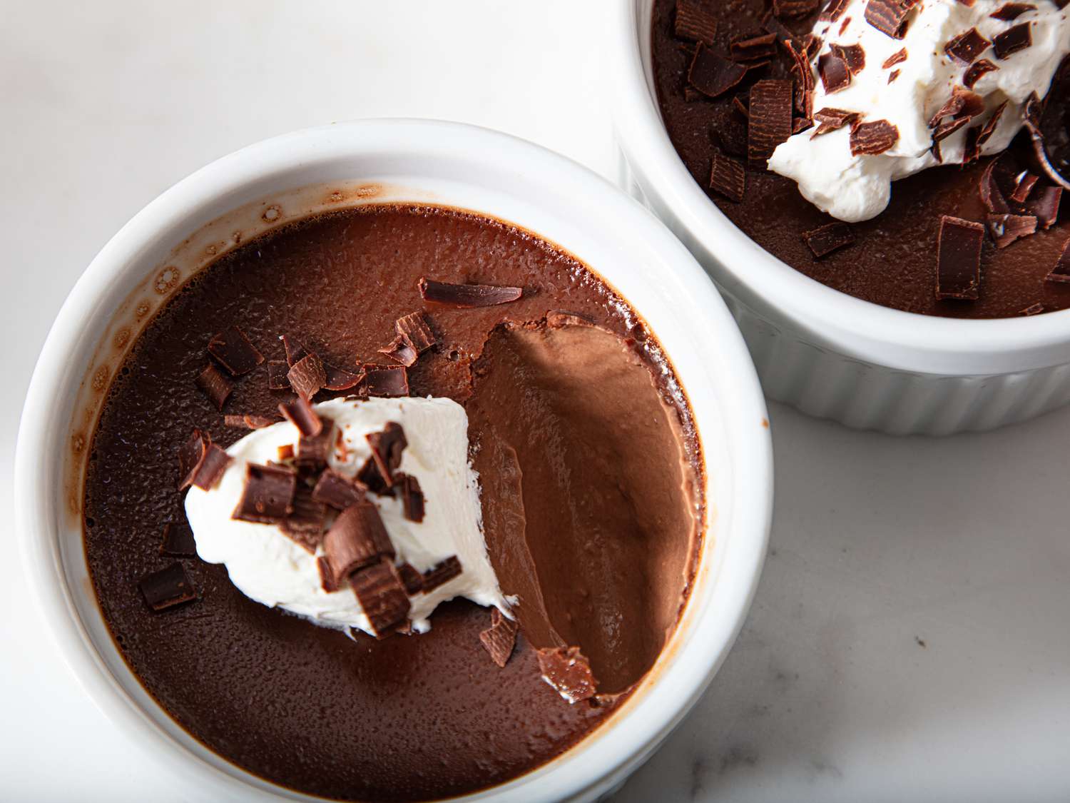 Overhead view of pot de creme