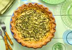 Overhead view of Asparagus Quiche