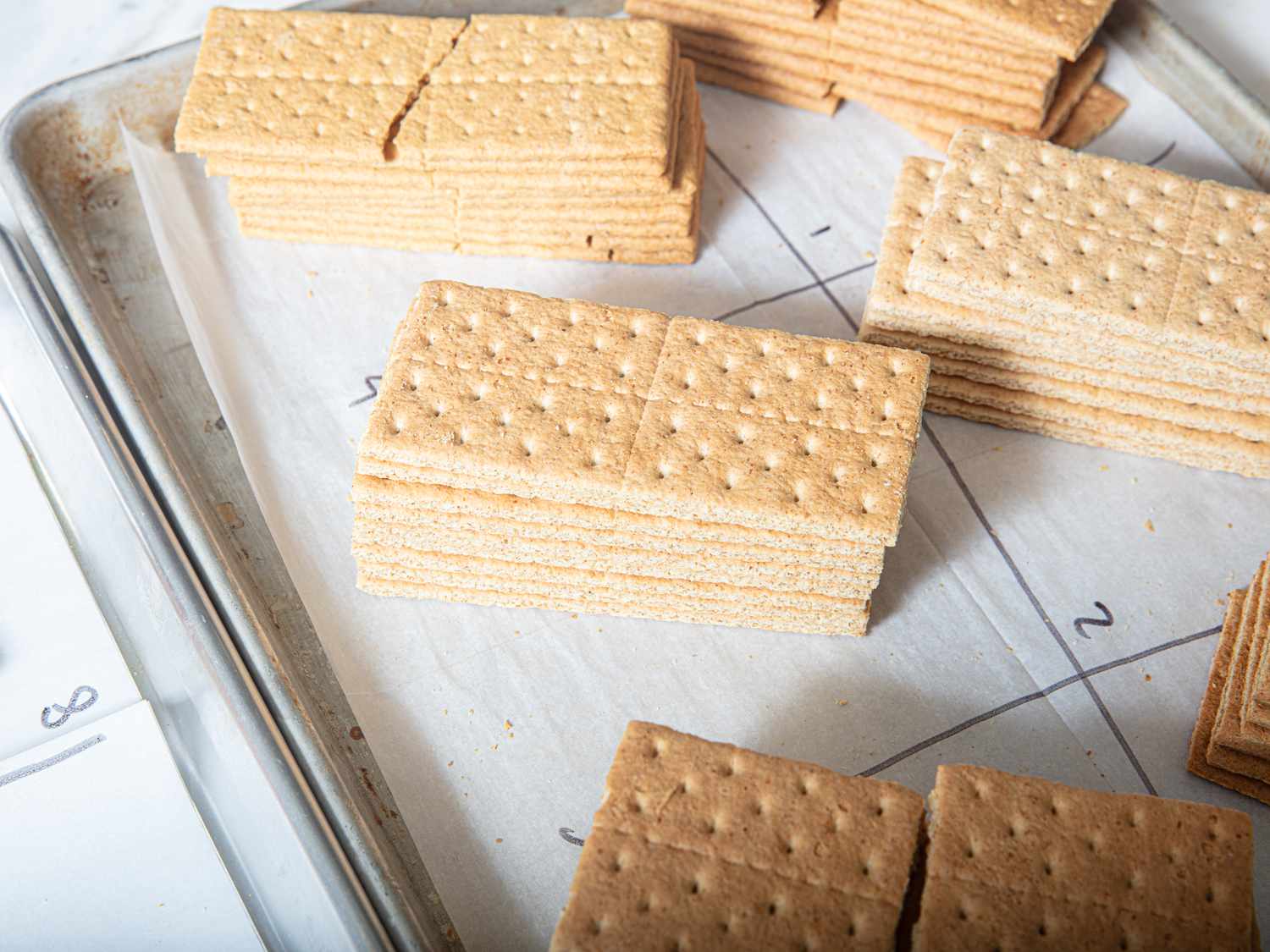 Side view of graham crackers