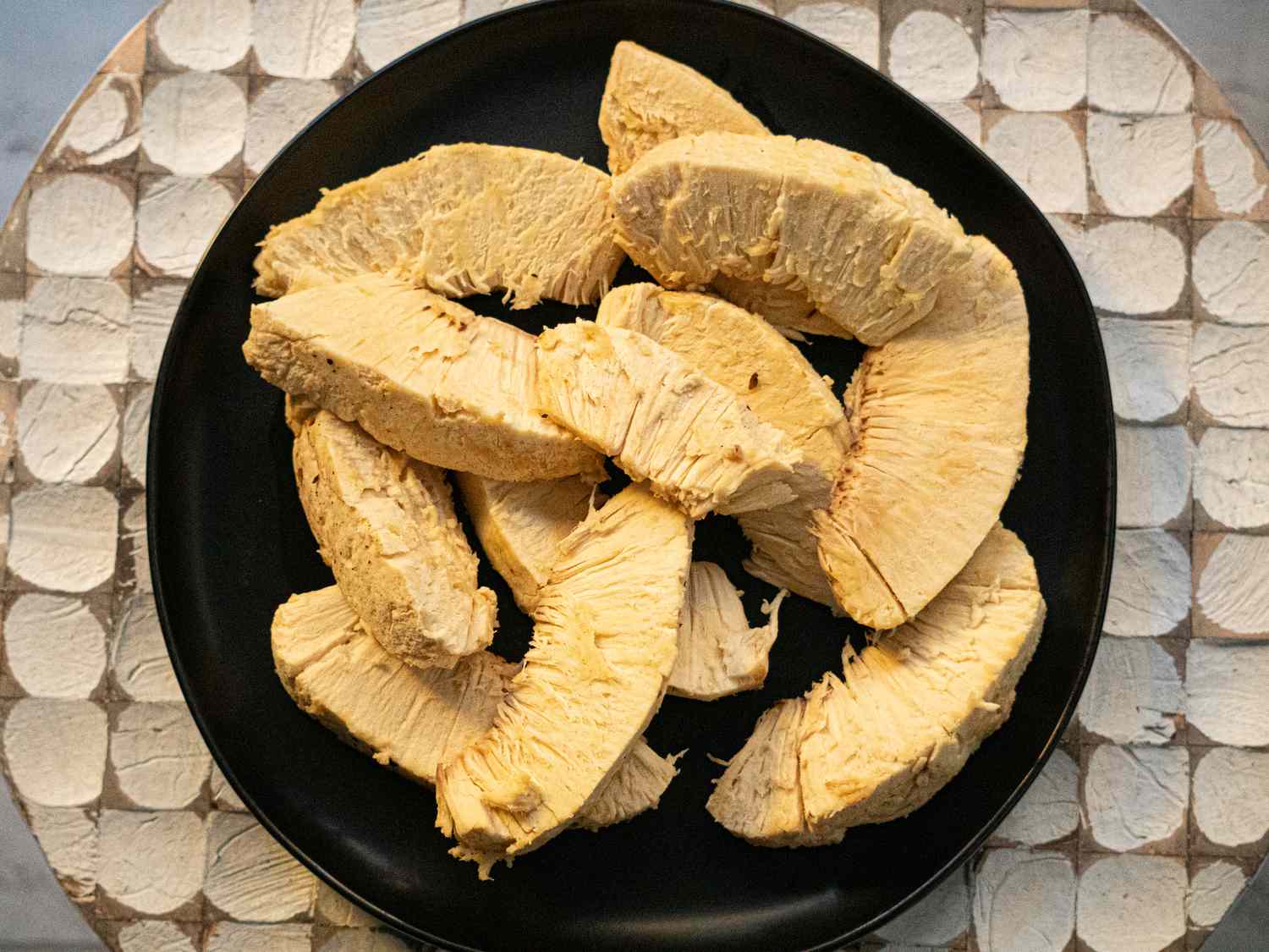 Overhead view of roasted breadfruit