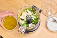 Pesto ingredients in the KitchenAid Go Cordless 5-Cup Food Chopper