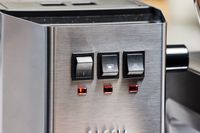 Closeup of the buttons on the Gaggia Classic Pro Espresso Machine