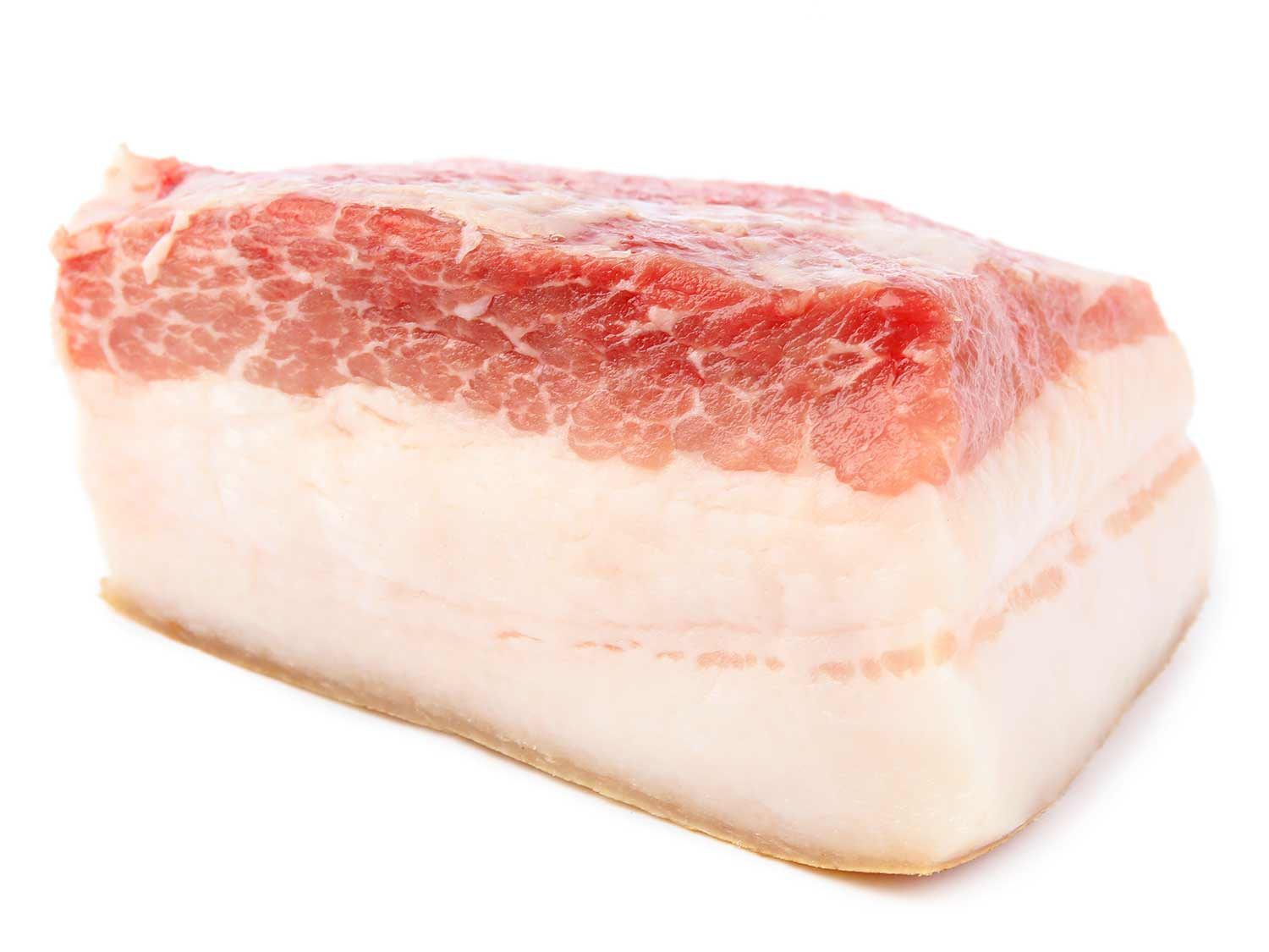 Salt pork made from fatback.