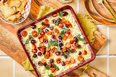 Overhead view of corn dip