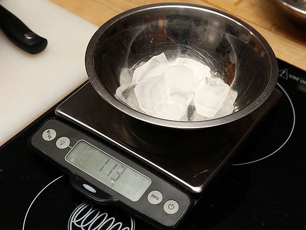 Weighing the ice.