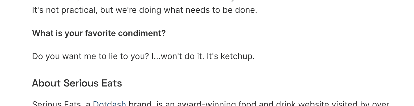 A Q&A screengrab from the author's bio page.