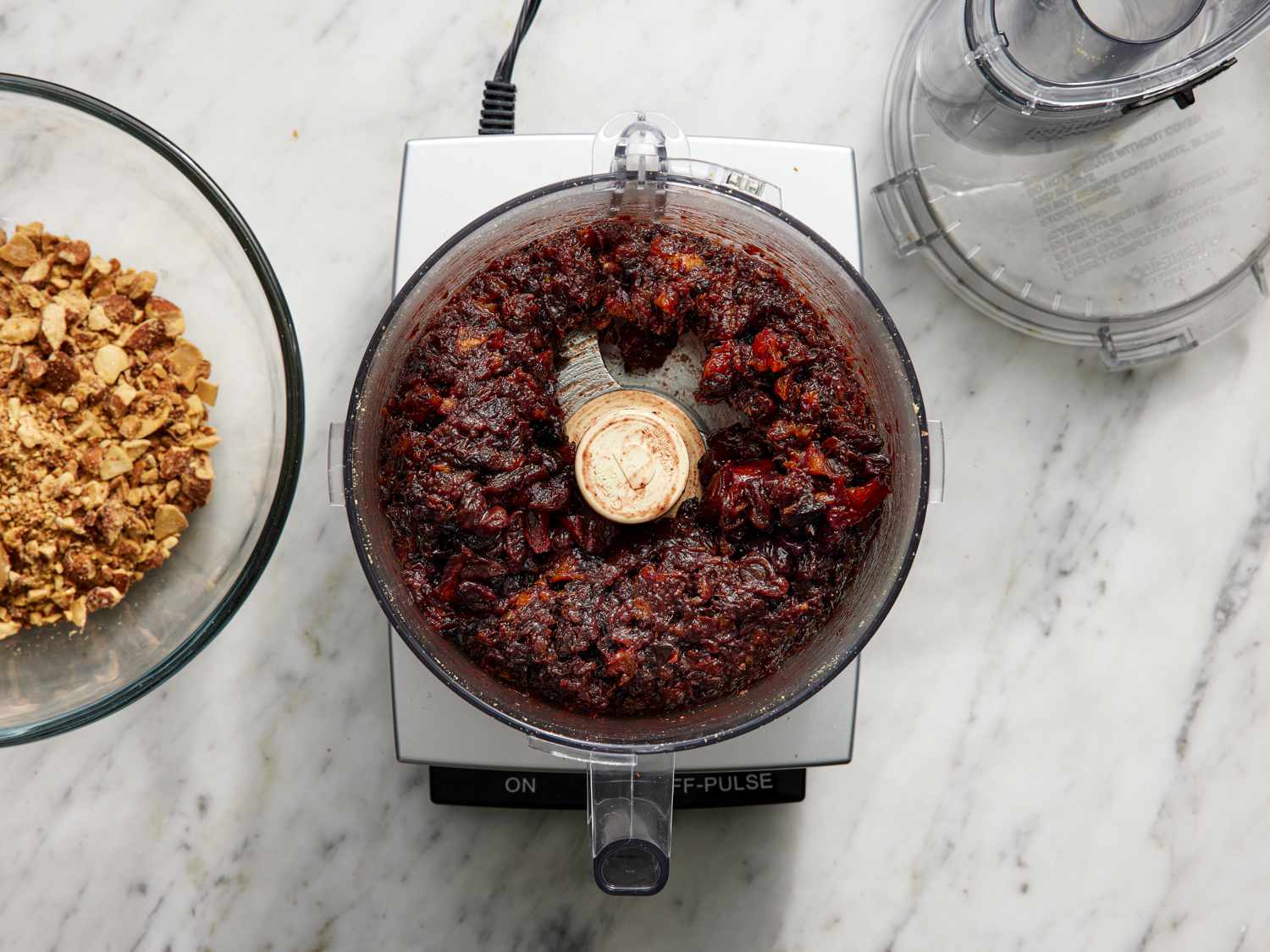 Fruit pulsed in food processor