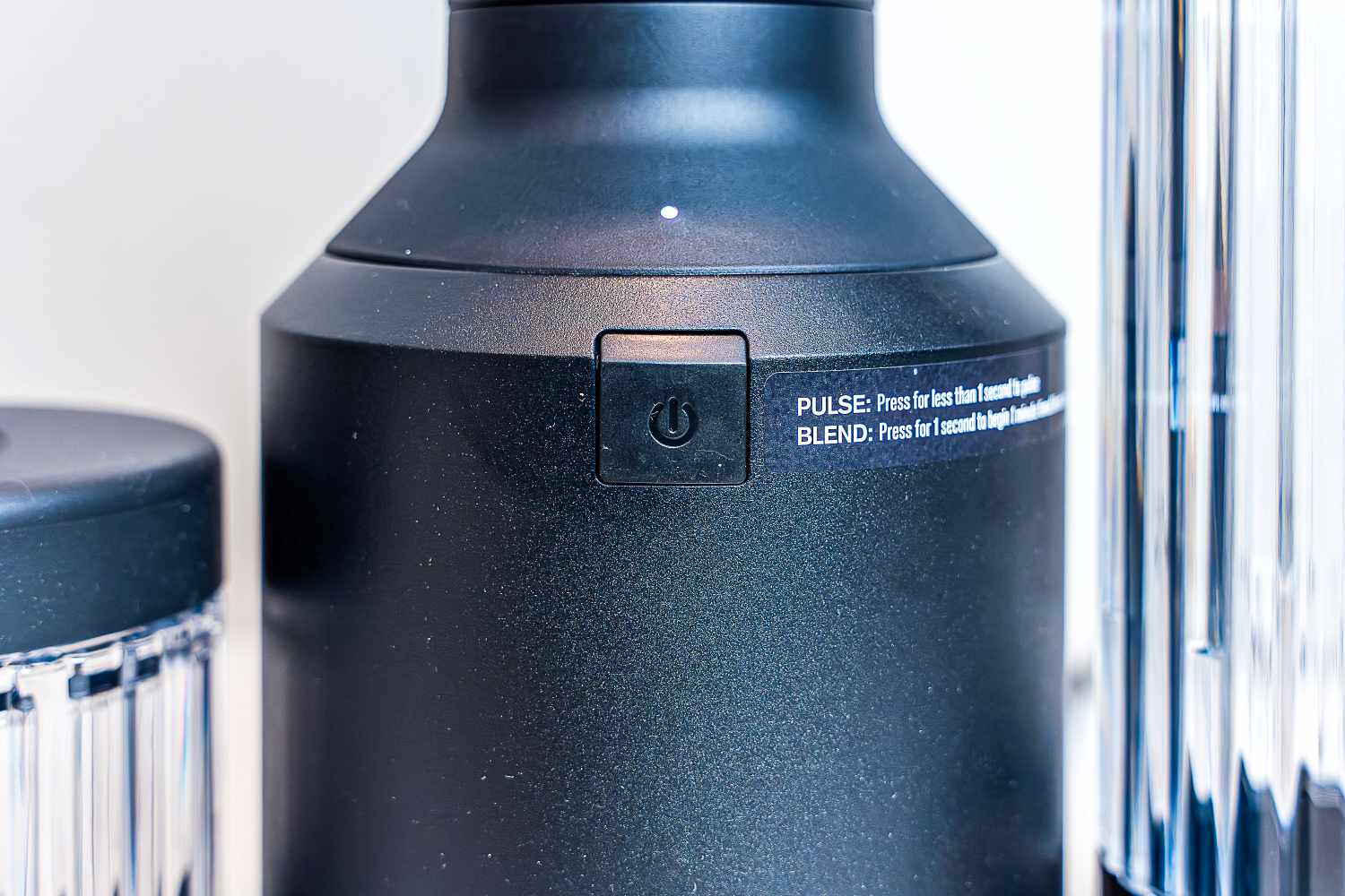 Closeup of power button on the base of the Beast Mega 1200 Blender