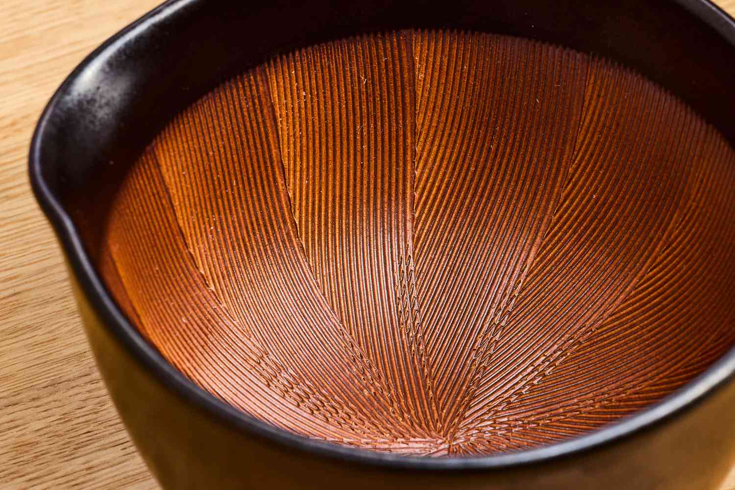 The interior ridges of a suribachi.