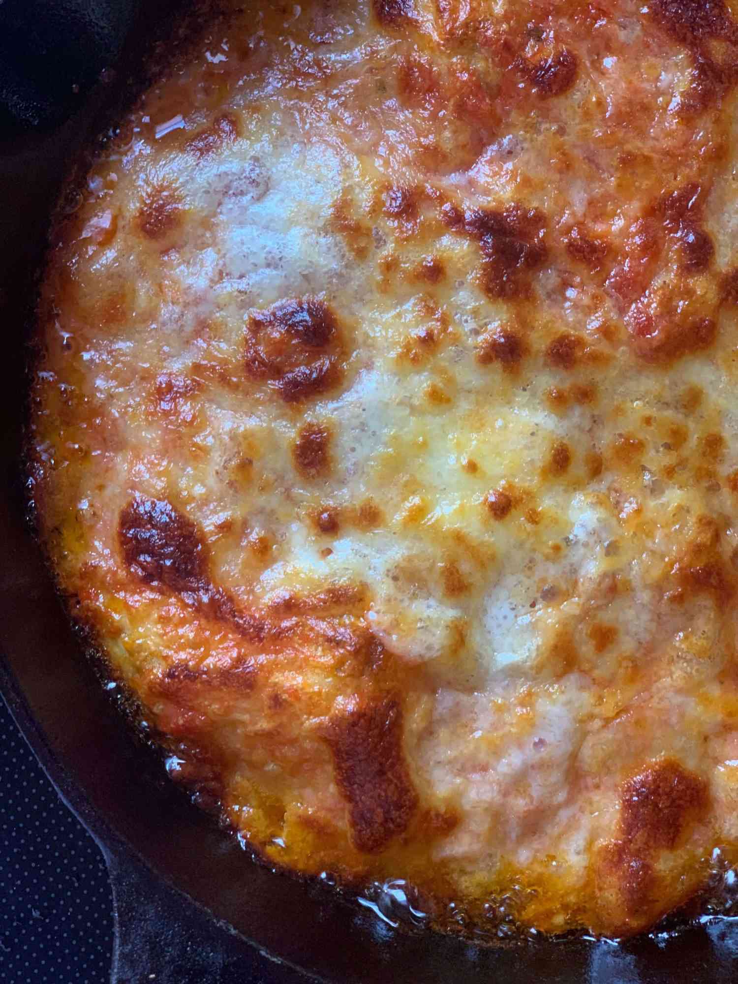 foolproof pan pizza in a cast iron