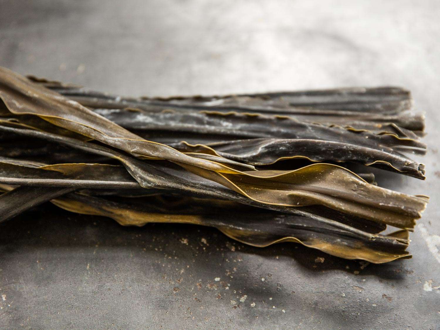 A pile of dried kombu