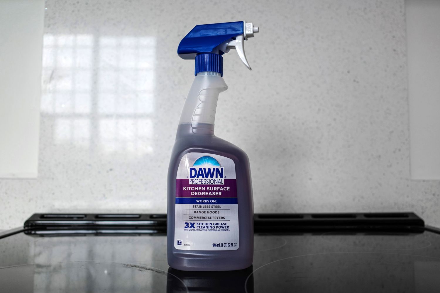 Dawn Professional kitchen surface degreaser spray bottle on a countertop
