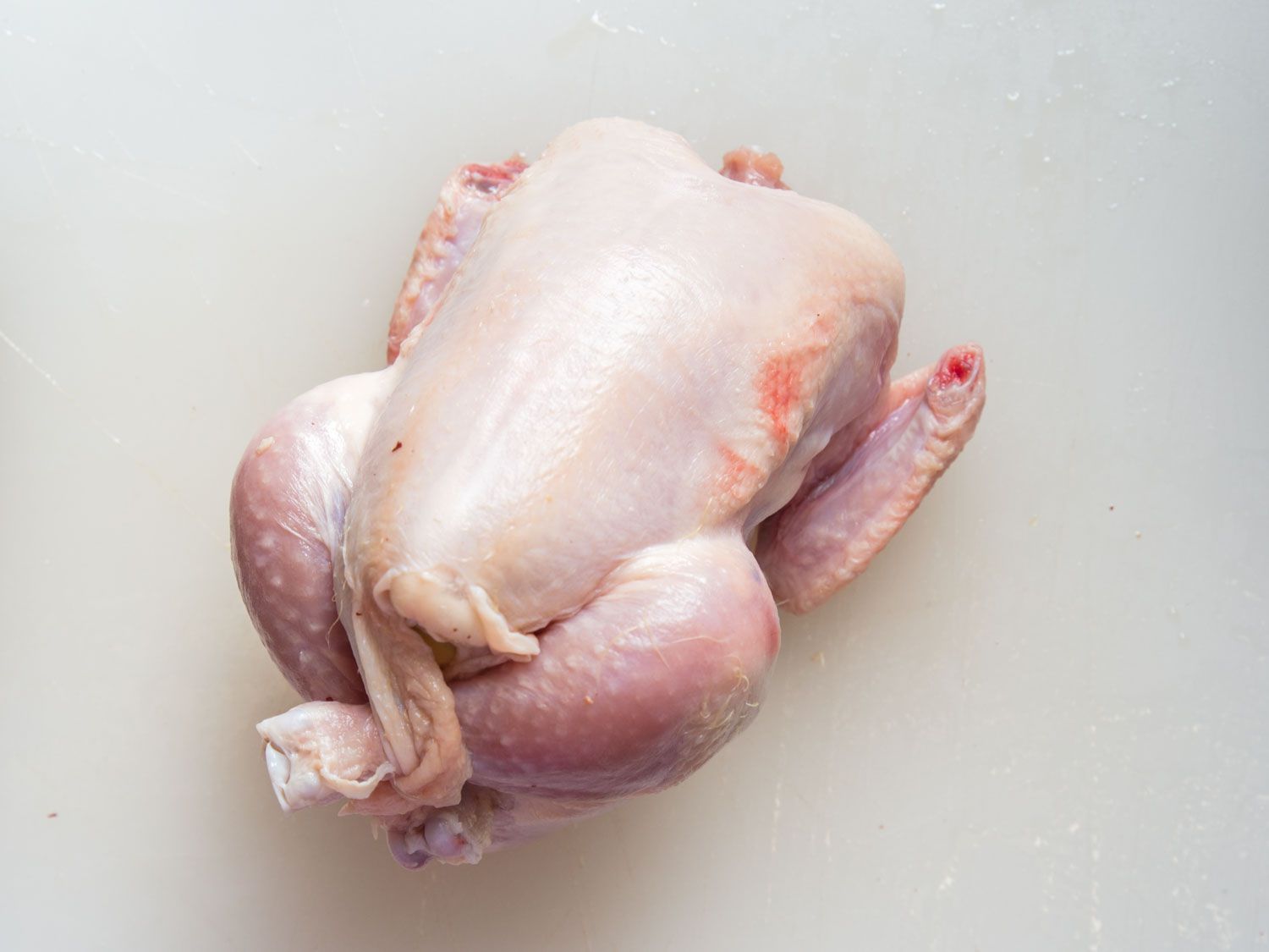 A stuffed chicken has been trussed.