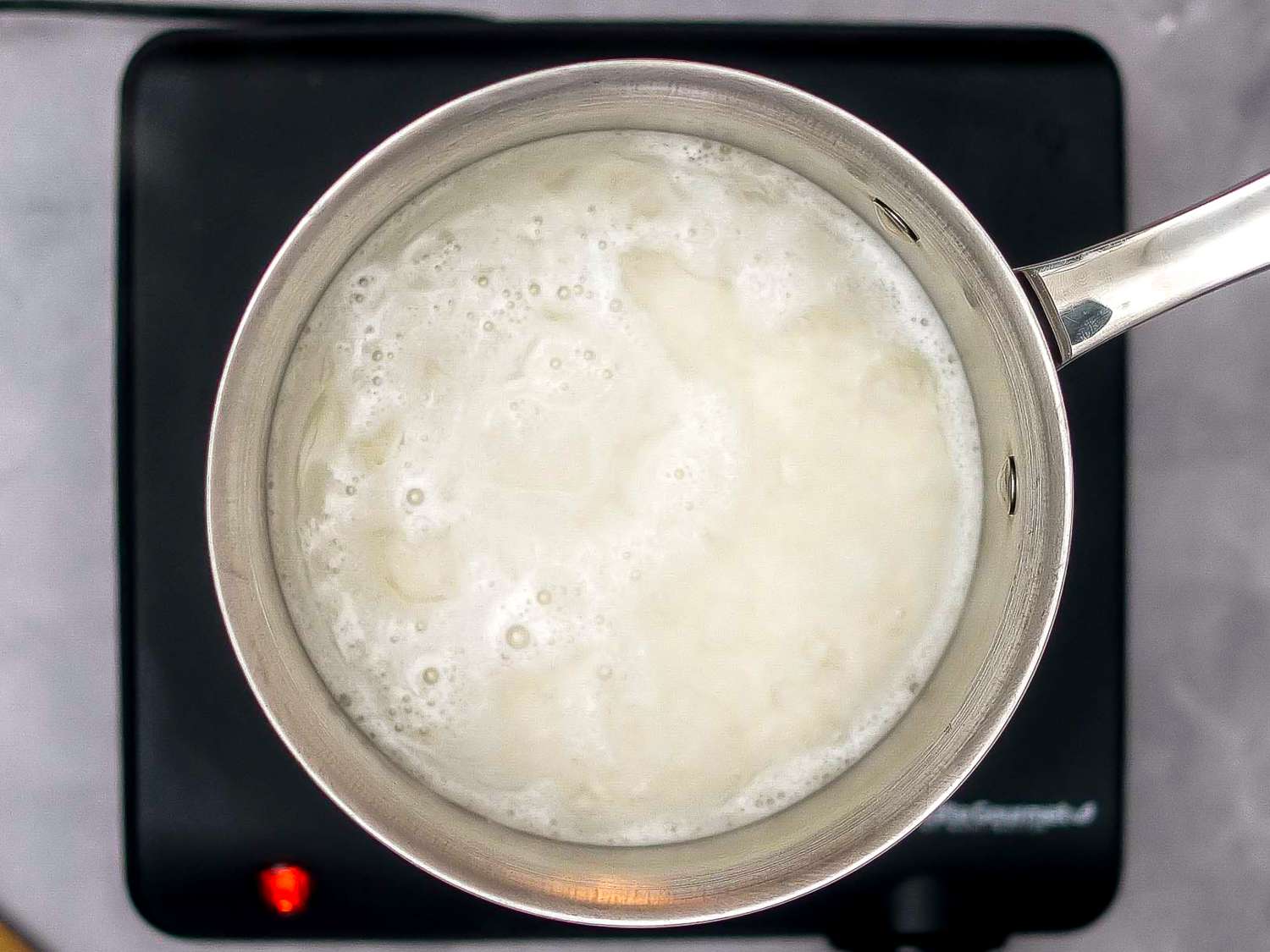 Water coming to a boil to cook rice