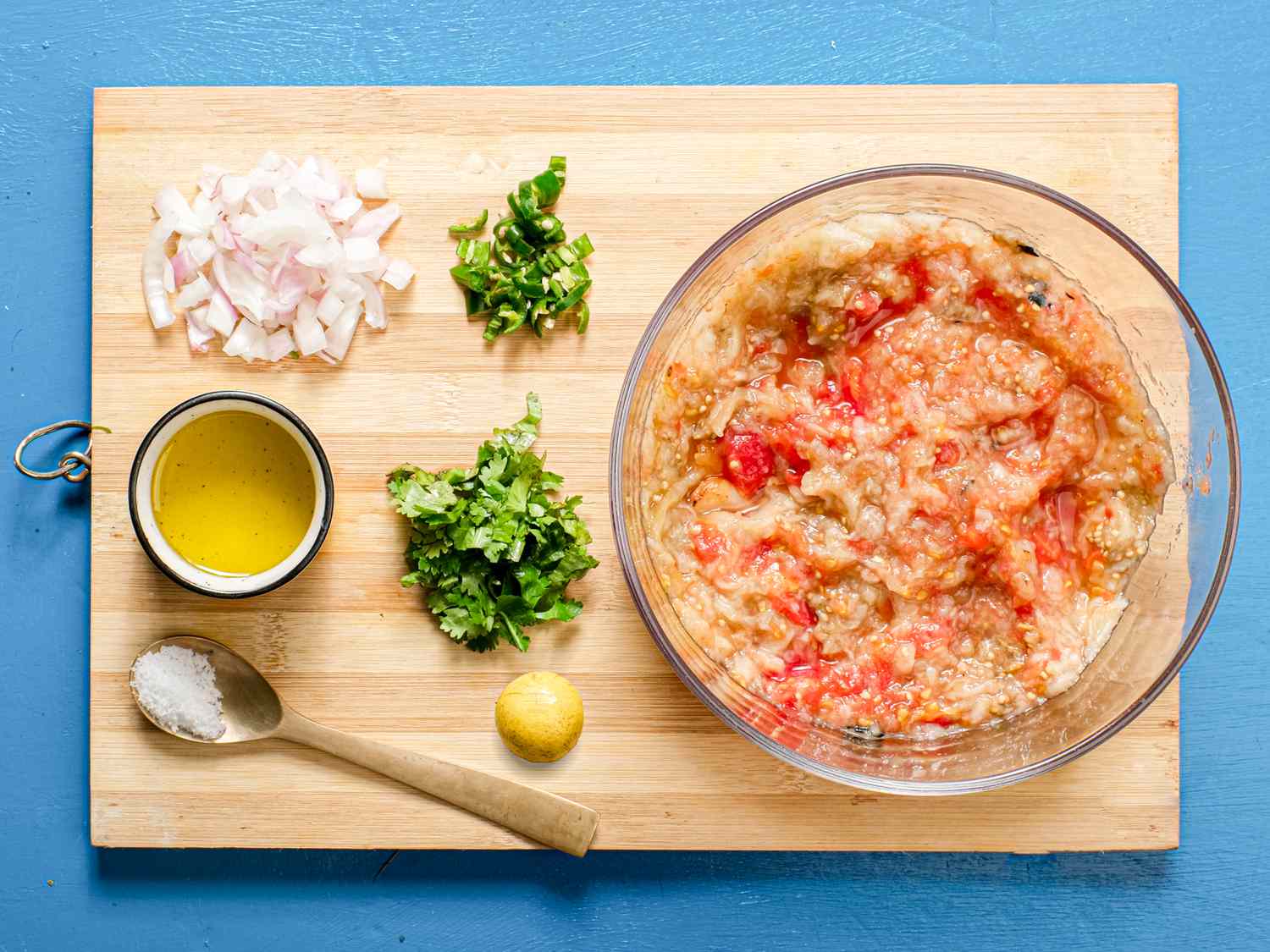 Overhead view of ingredients