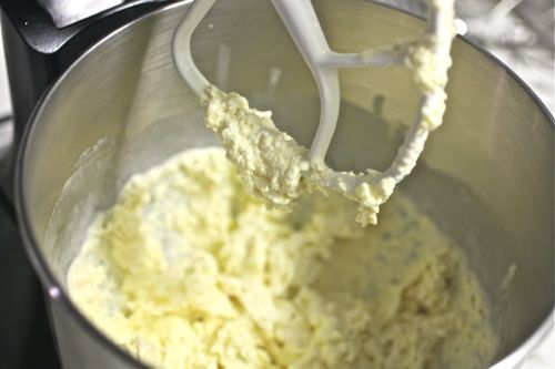 Using a stand mixer and a paddle attachment to try and break up the crystals of the ice cream that was put in the freezer without churning.