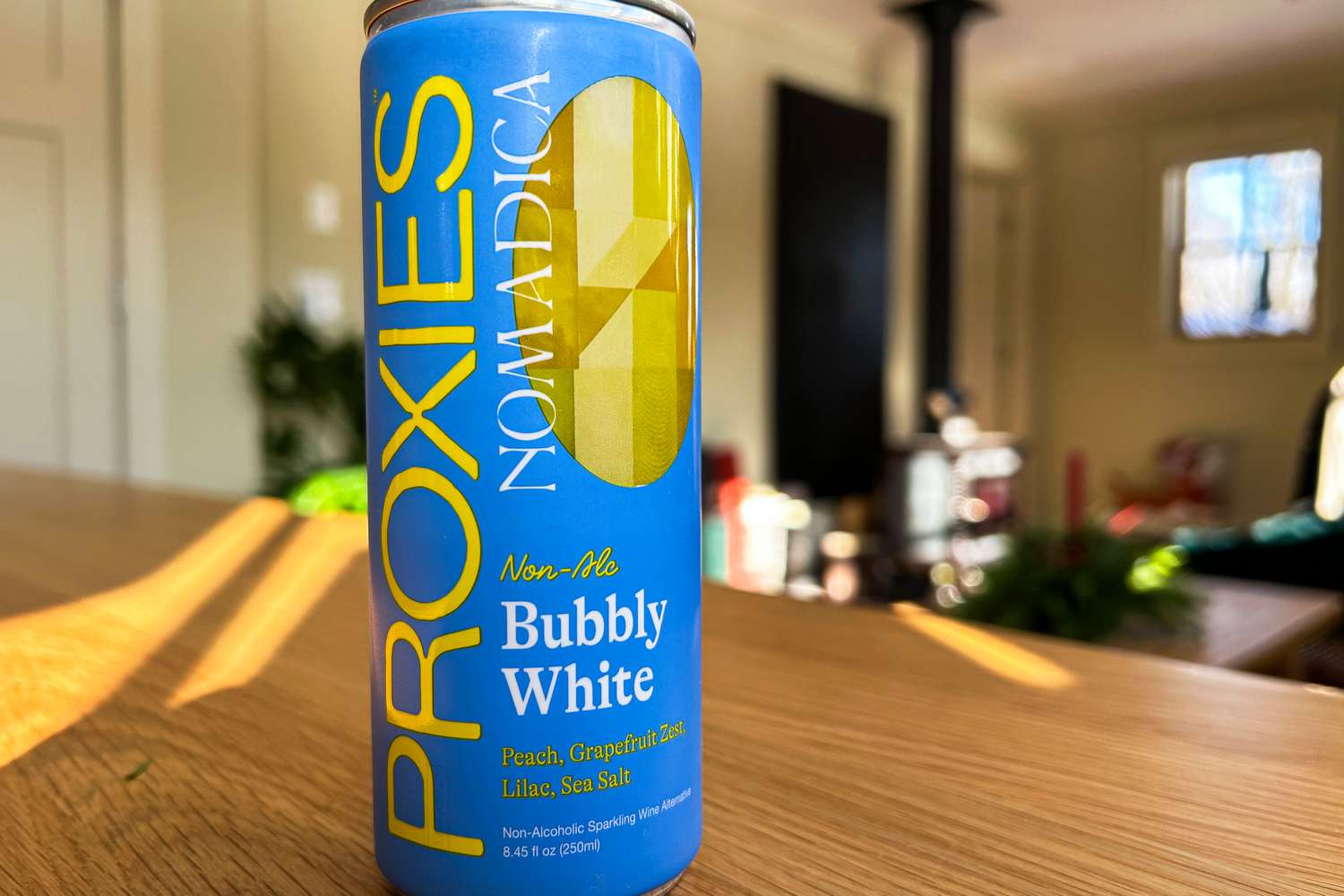 A can of Proxies nonalcoholic sparkling wine
