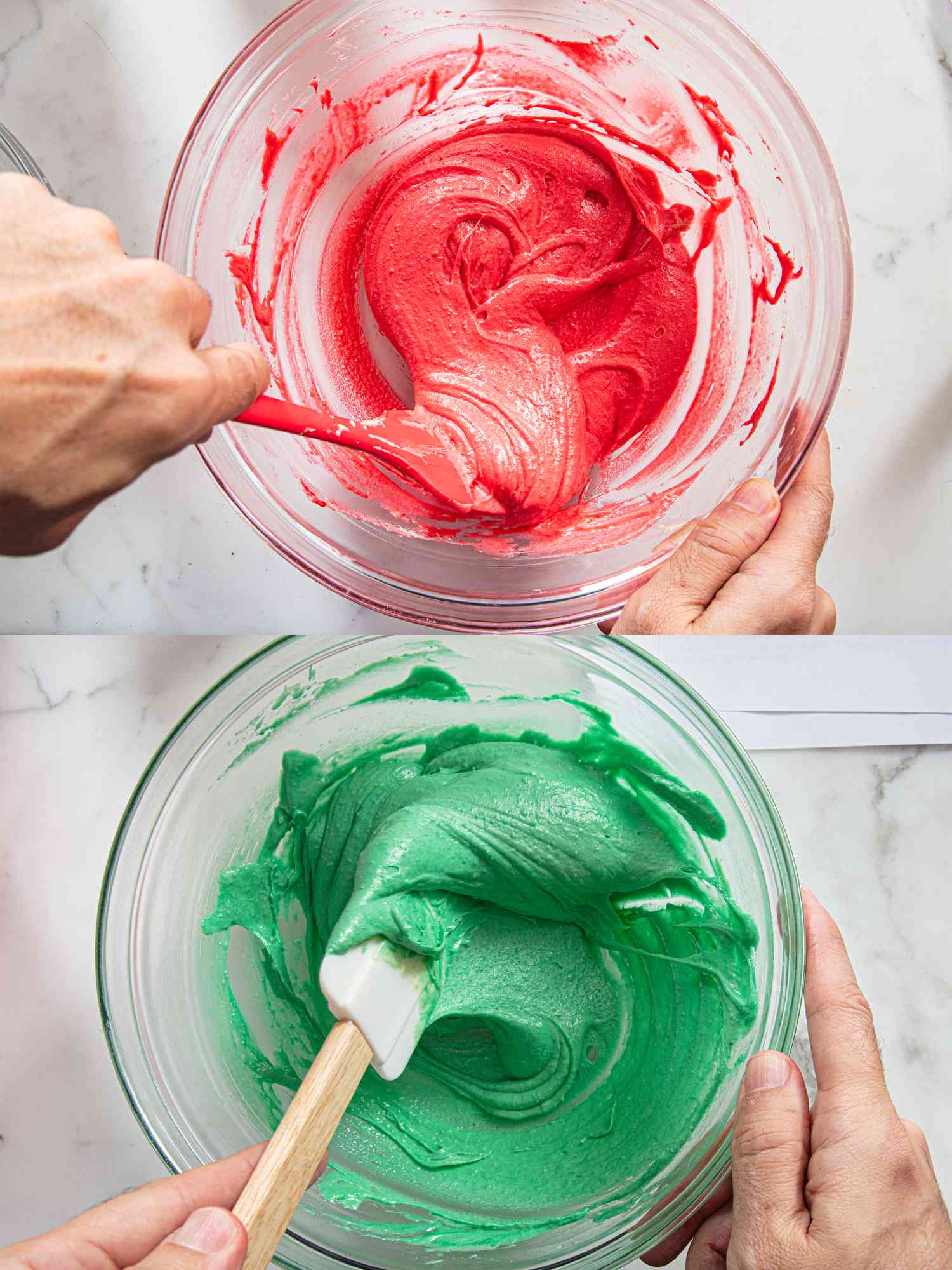 Two image collage of dying batters